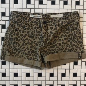 Pilcro from Anthropologie Leopard denim shorts 28